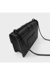 Charles Keith Chain Flap Shoulder Bag Ultramatteblack